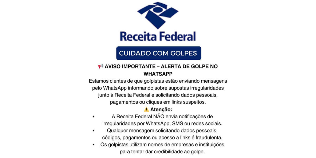 Prefeitura de Bebedouro alerta sobre golpes em nome da Receita Federal
