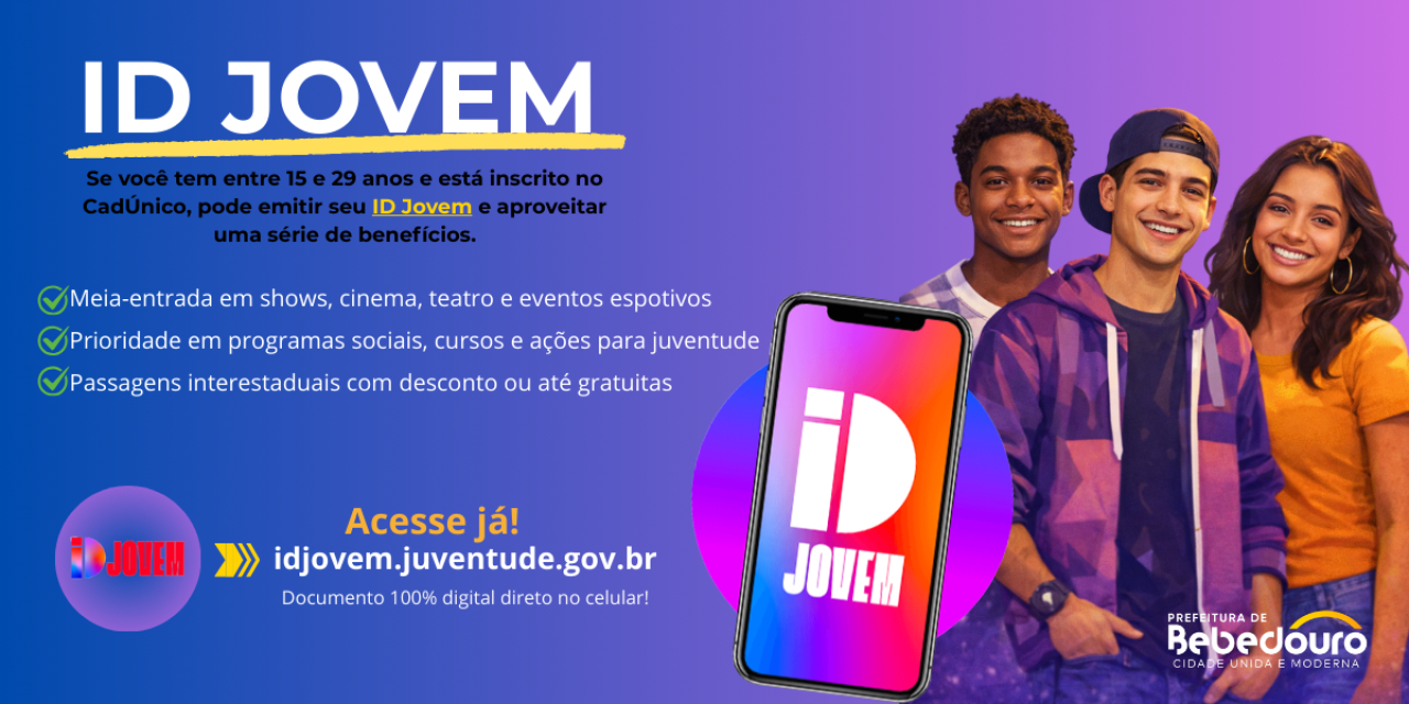 ID Jovem Bebedouro tem mais de 3 mil jovens aptos ao benefício