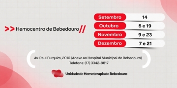 Hemocentro de Bebedouro divulga calendário de doação de sangue noturna