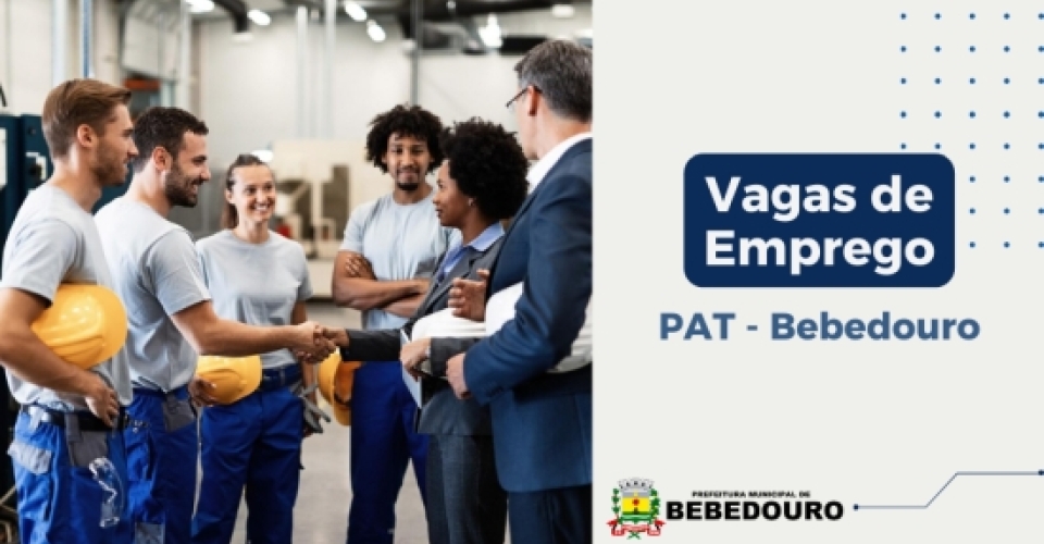 PAT de Bebedouro informa novas vagas de emprego – 16/09