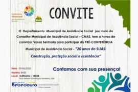 Pré-Conferência Municipal de Assistência Social aborda 20 anos do SUAS com tema “Construção, Proteção Social e...
