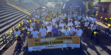 Pedalada Maio Amarelo conscientiza população sobre segurança no trânsito