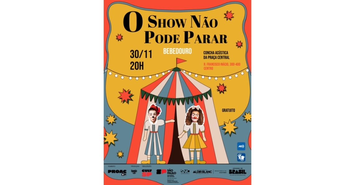 Humor e Tradição no Espetáculo “O Show Não Pode Parar” domingo na Concha Acústica