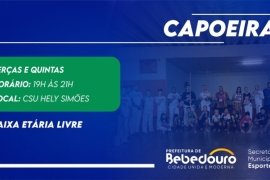 Capoeira é oferecida gratuitamente pela Secretaria de Esportes
