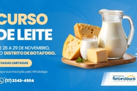 Inscrições abertas para o Curso de Leite em Botafogo