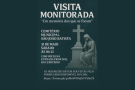 Visita monitorada acontecerá no sábado 31 de maio