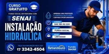 Inscrições abertas para o Curso de Hidráulica em parceria com o SENAI