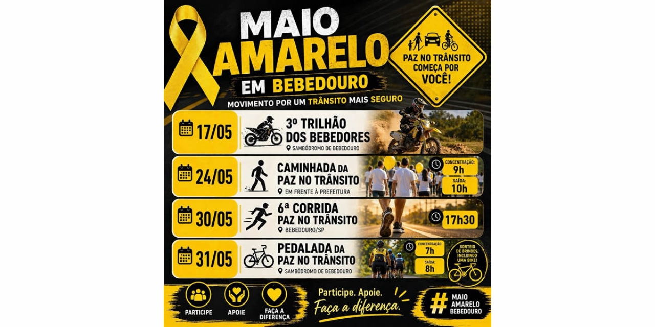 Maio Amarelo traz programação especial de conscientização no trânsito